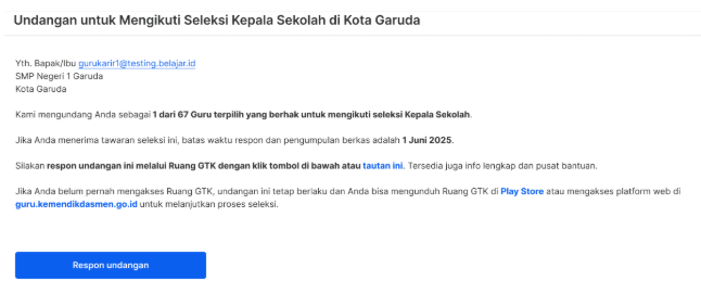 undangan untuk mengikuti seleksi kepala sekolah