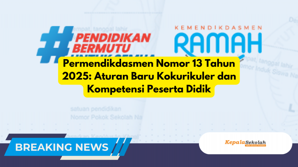 Permendikdasmen Nomor 13 Tahun 2025 Aturan Baru Kokurikuler dan Kompetensi Peserta Didik
