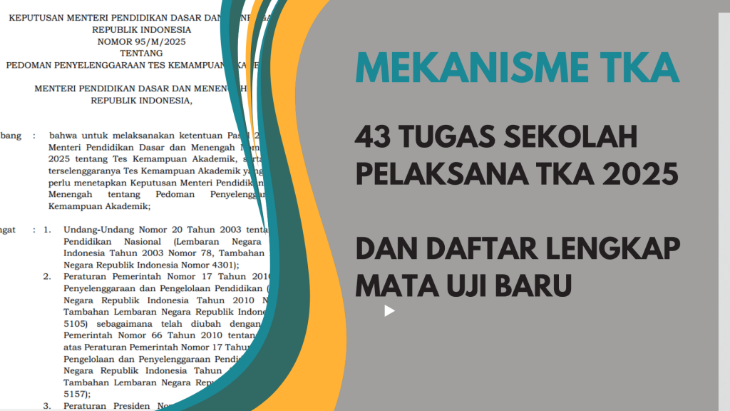 43 Tugas Sekolah Pelaksana TKA 2025 dan Daftar Lengkap Mata Uji