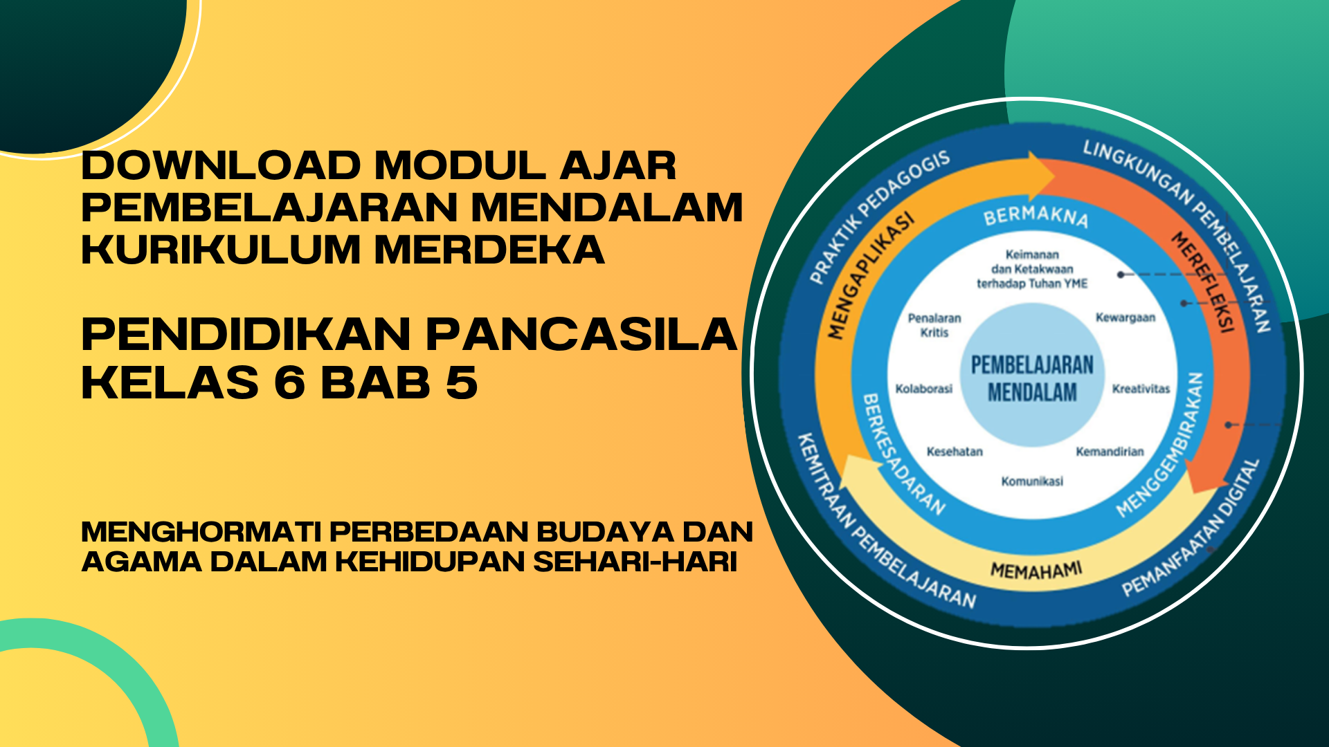 Download Modul Ajar Pembelajaran Mendalam PENDIDIKAN PANCASILA Kelas 6 Bab 5
