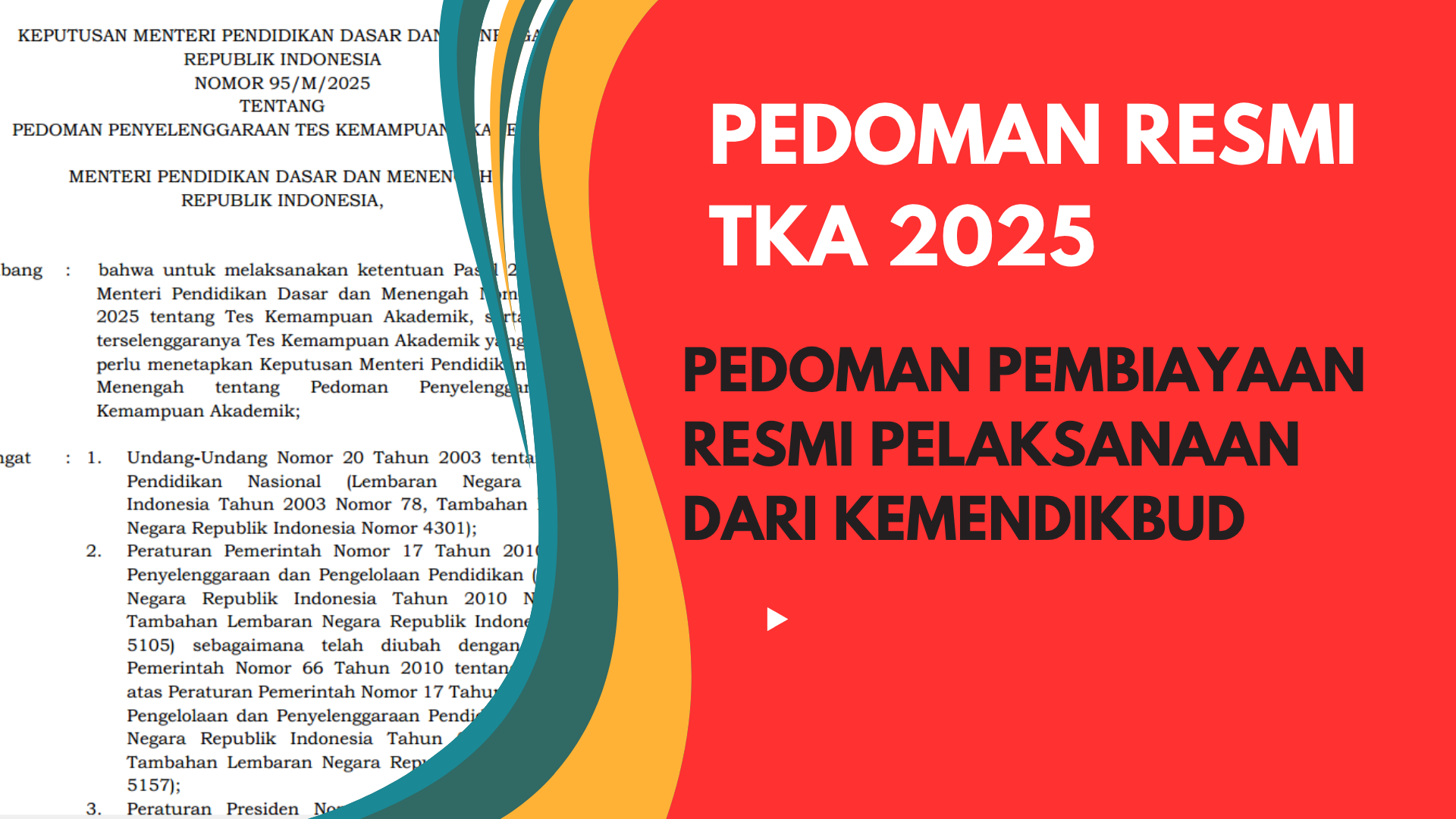 Pedoman Pembiayaan Resmi Pelaksanaan Tes Kemampuan Akademik (TKA) 2025 dari Kemendikbud