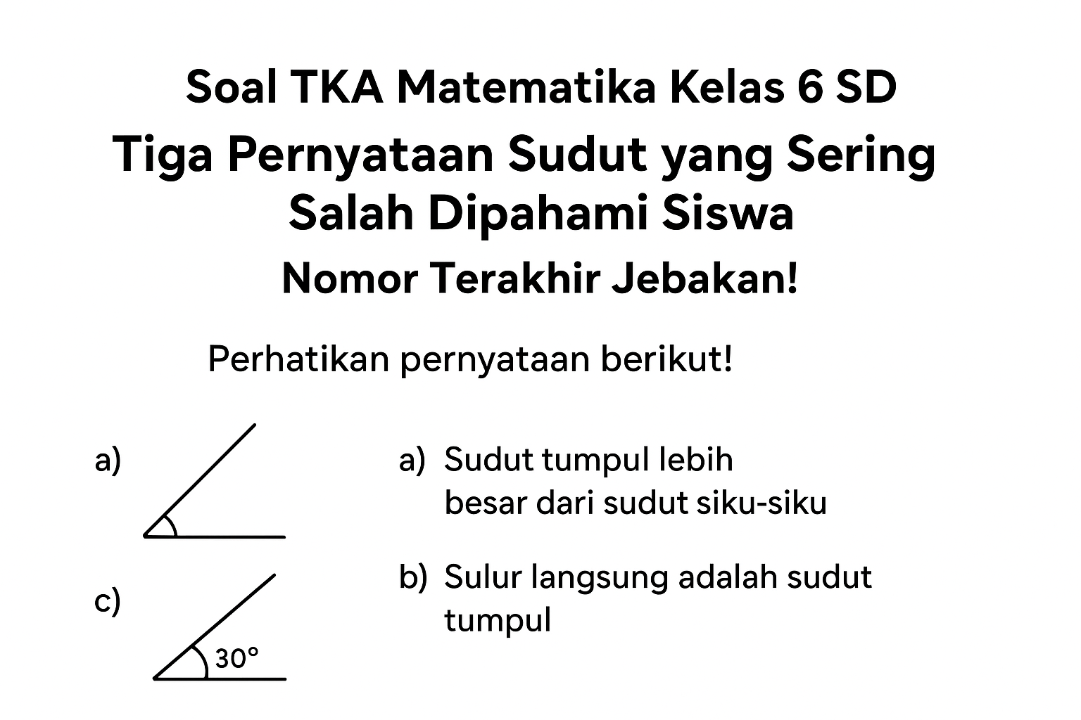 Soal TKA Matematika Kelas 6 SD