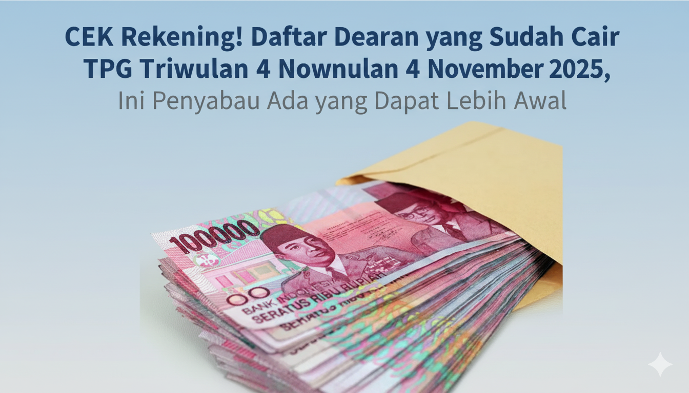 Daftar Daerah yang Sudah Cair TPG Triwulan 4 November 2025