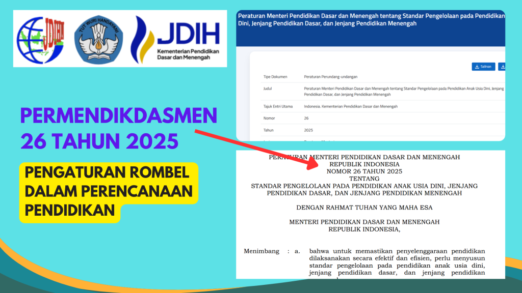 Pengaturan Rombel dalam Perencanaan Pendidikan Permendikdasmen 26 Tahun 2025