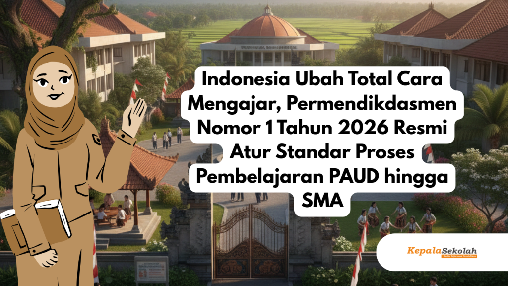 Indonesia Ubah Total Cara Mengajar, Permendikdasmen Nomor 1 Tahun 2026 Resmi Atur Standar Proses Pembelajaran PAUD hingga SMA