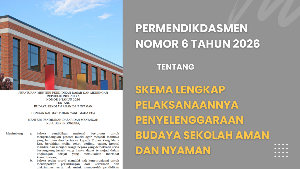 Permendikdasmen Nomor 6 Tahun 2026 Tegaskan Penyelenggaraan Budaya Sekolah Aman dan Nyaman, Ini Skema Lengkap Pelaksanaannya