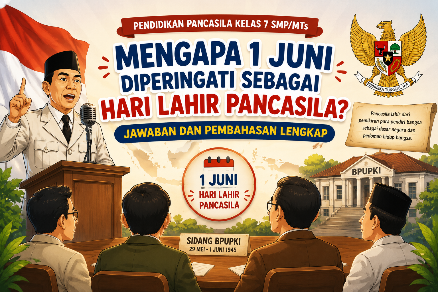 Mengapa 1 Juni Diperingati sebagai Hari Lahir Pancasila? Jawaban dan Pembahasan Lengkap Kelas 7