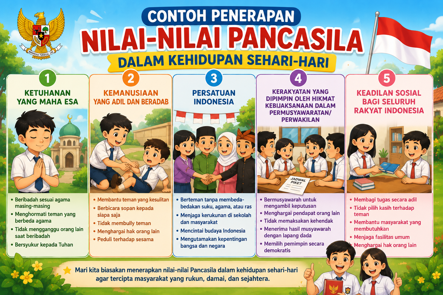 Contoh Penerapan Nilai-Nilai Pancasila dalam Kehidupan Sehari-hari: Jawaban dan Pembahasan Lengkap Kelas 7