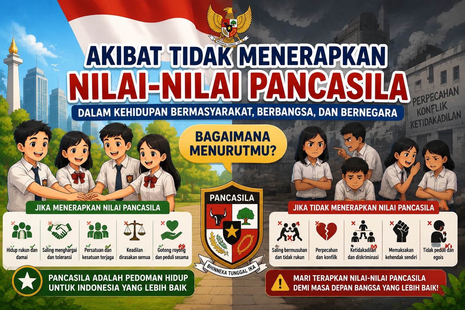 Bagaimana Jika Tidak Menerapkan Nilai Pancasila dalam Kehidupan? Jawaban dan Pembahasan Lengkap Kelas 7
