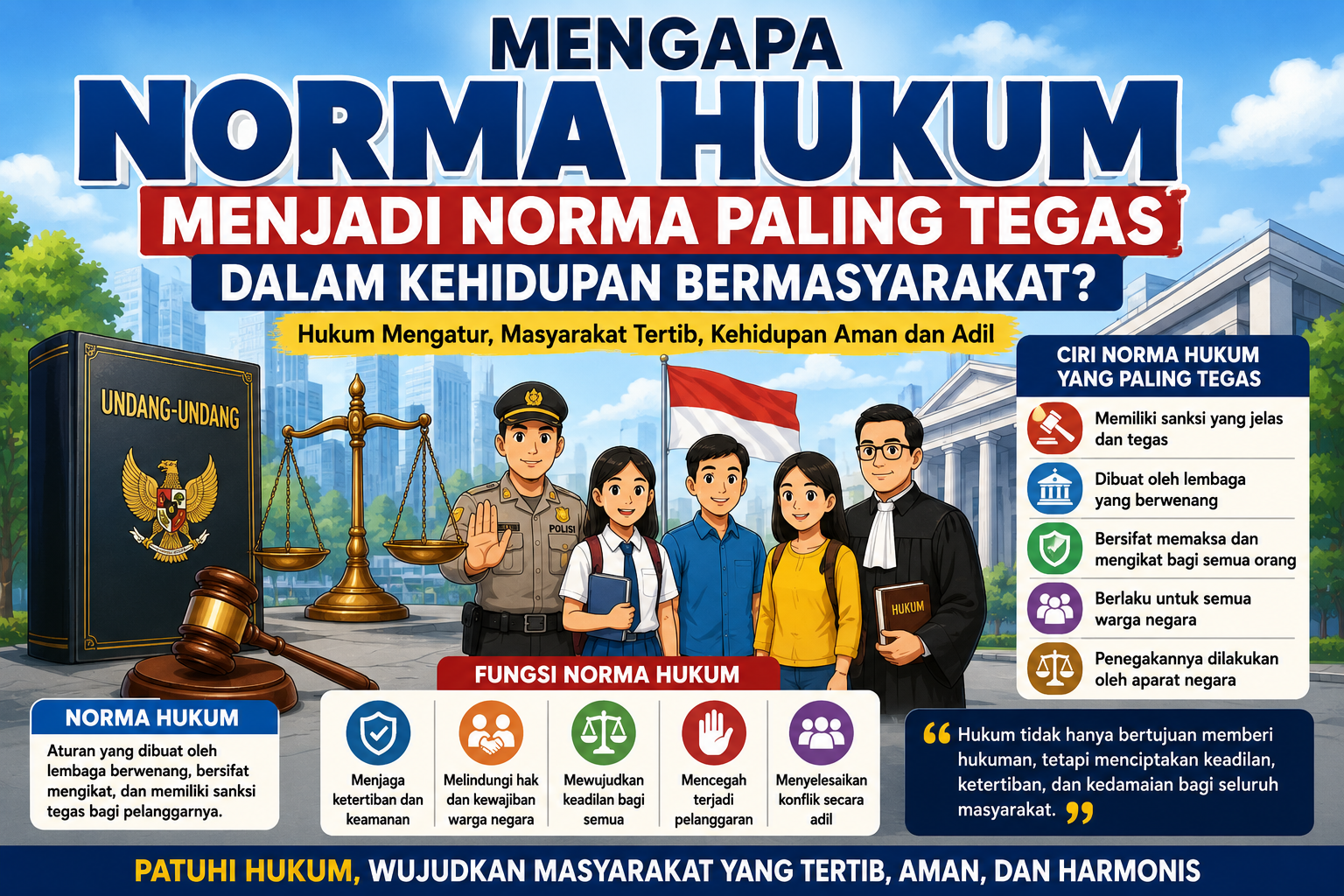 mengapa norma hukum menjadi norma paling tegas dalam kehidupan bermasyarakat